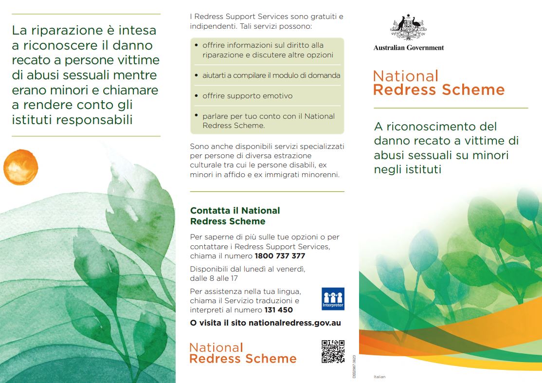 National Redress Scheme Italian brochure