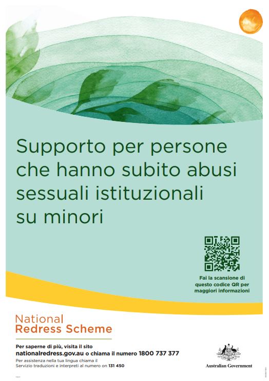 National Redress Scheme Italian poster