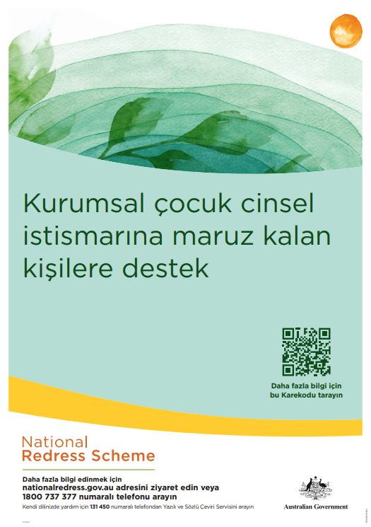National Redress Scheme Turkish poster